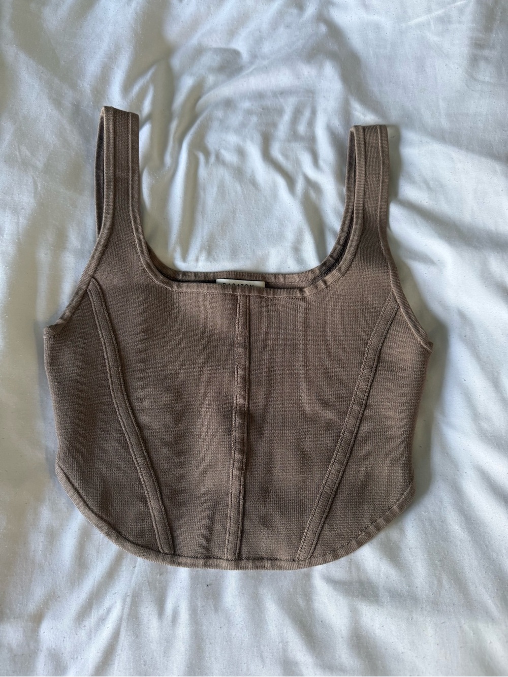 Babaton Chocolate Brown Cropped Tank